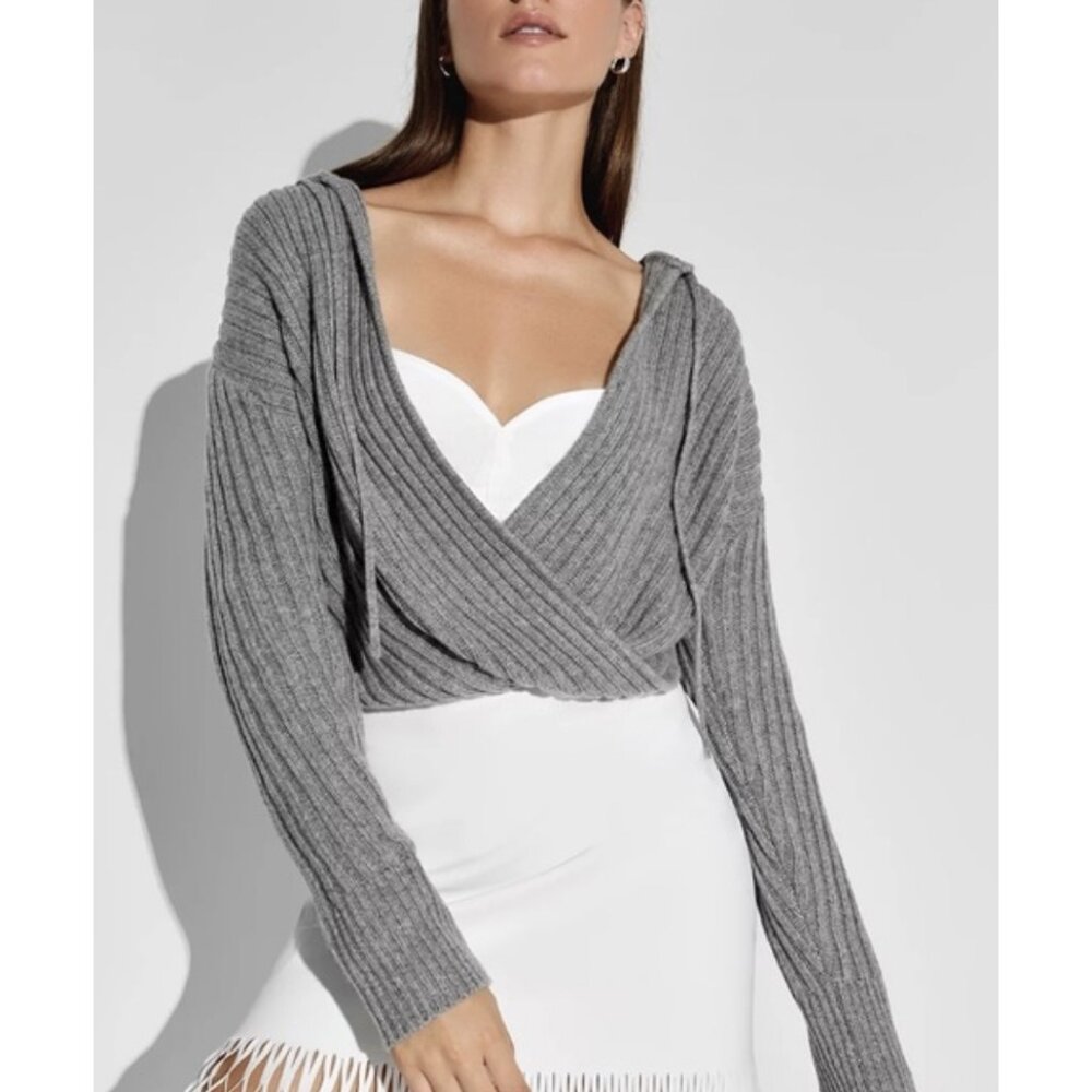Gray Ribbed Women's Sweater